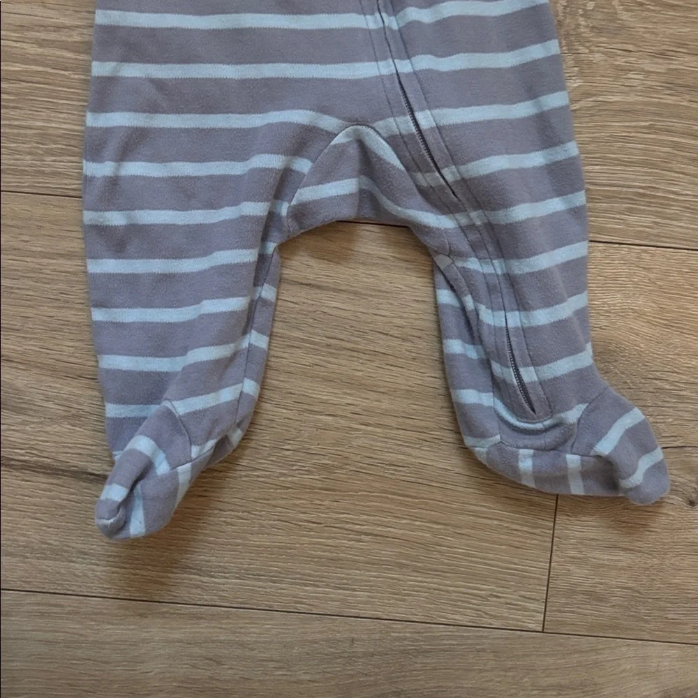 Carter's Gray and White Striped Footie